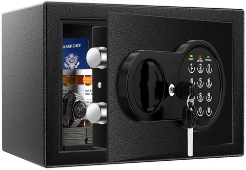 Small Fireproof Safe Box Keys Code Wall Mount Document Jewelry Money 0.5 Cu Ft