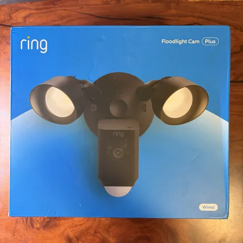 Ring Floodlight Cam Wired Plus Outdoor Wired Full HD Surveillance Camera Black