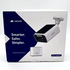 4 Camera Ansque Solar Powered 2K Wireless Home Security Camera w/ Hub GU11