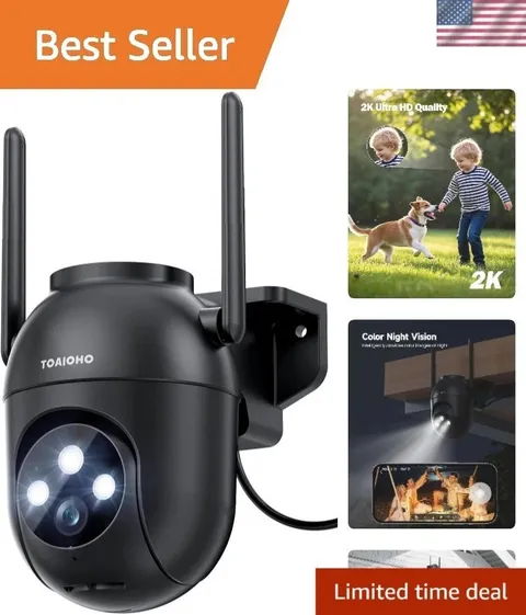 Smart 3MP PTZ Security Camera with Dual-Band Wi-Fi & Cloud Storage Options