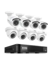 H.265+ 1080p Home Security Camera System Indoor Outdoor, 5MP Lite CCTV DVR 8 ...
