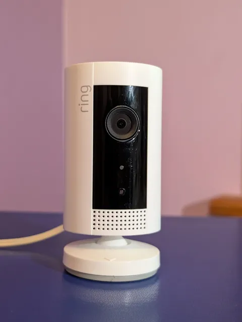 Ring Stick Up Cam 1080p Wired Wi-Fi White Indoor/Outdoor, Alexa, Plug-In