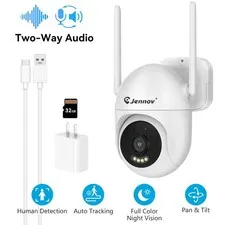 5MP Wireless Security Camera 360° PTZ Camera Outdoor WiFi Color Night Vision