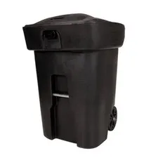 Toter Bear Resistant 96 Gal Black Polyethylene Wheeled Garbage Can Lid Included