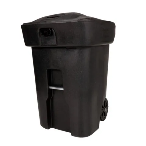Toter Bear Resistant 96 Gal Black Polyethylene Wheeled Garbage Can Lid Included