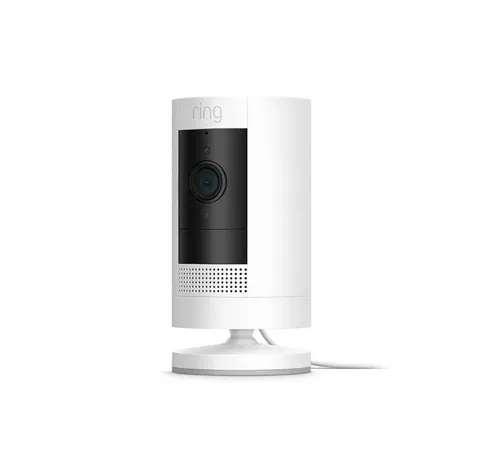 Ring Stick Up Camera Plug-in Nonstop Power Indoor/Outdoor Camera - White