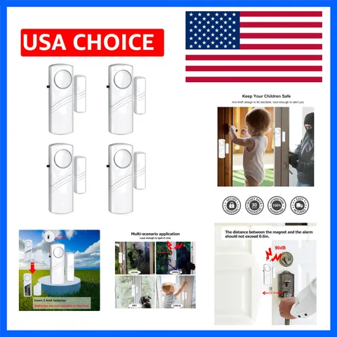 Security Door Window Alarm, Wireless Sensor Door Window Burglar Alarm, Door A...