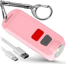Personal Safety Alarm Keychain for Women - 130dB Rechargeable Self Defense Key C