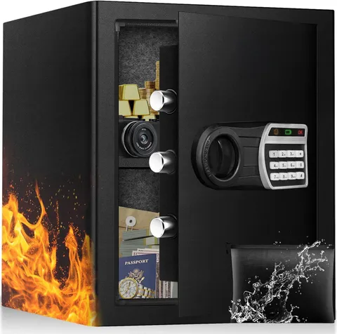 2.5 Cu Ft Home Anti-Theft Digital Lock Safe Box with Tamper Alarm, Interior LED