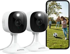 2K Cameras for Home Security, Indoor/Outdoor, Full Color, C1 2Pack | 2.4G Wired