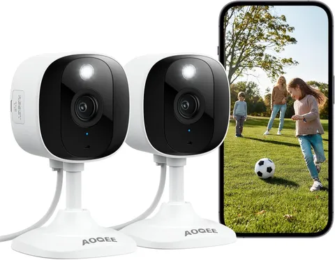 2K Cameras for Home Security, Indoor/Outdoor, Full Color, C1 2Pack | 2.4G Wired