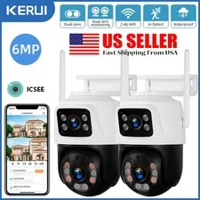 KERUI ICSEE HD 6MP Dual Lens WiFi Wireless Camera Outdoor Home PTZ  Security Cam