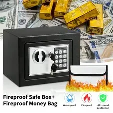 Digital Safe Box 0.2 Cu Ft Steel Money Safe for Home Pink