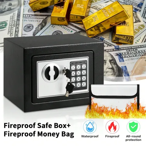 Digital Safe Box 0.2 Cu Ft Steel Money Safe for Home Pink