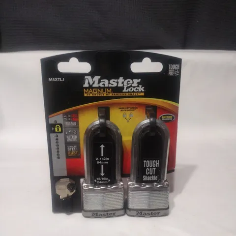 Master Lock M5XTLJ Magnum Heavy Duty Outdoor Padlock with Key 2 Pc. Keyed-Alike