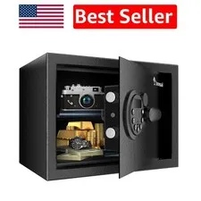 Durable Alloy Steel Safe with Electronic Keypad & Removable Shelf, 9.84"