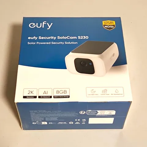 eufy Security SoloCam S230 2K Solar Outdoor Wireless Wi-Fi IP Camera 8GB White