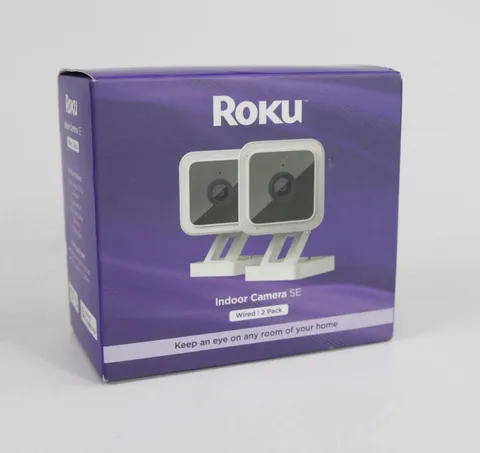 Roku Indoor Camera for Home Security, 2-Pack - Wired Security Camera with 1080p