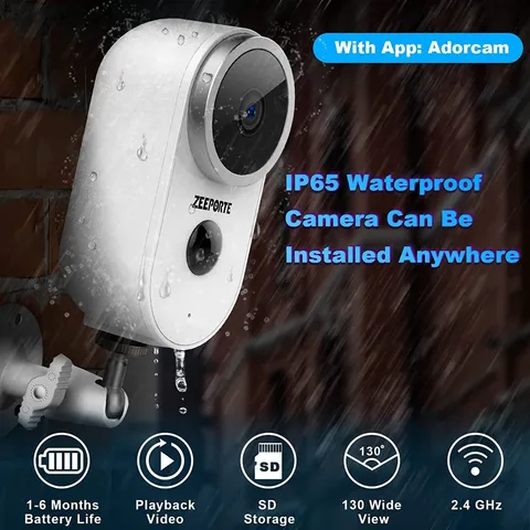 Wireless Security Camera Outdoor Indoor Rechargeable Battery