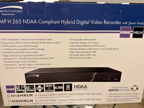 Speco H16HRLN 16 Channel Hybrid Recorder 8 Hybrid (TVI or IP) + 8 IP, NDAA, 6TB