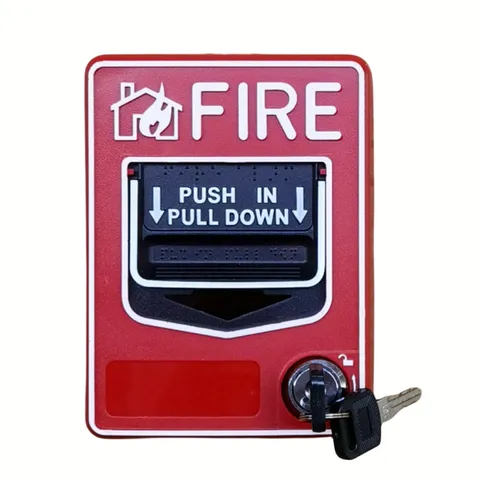 Dual Action Manual Call Point Fire Alarm Pull Station With Key Lock SOS Switch