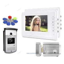 7" Wired Video Door Entry Security Intercom Electric Lock with Keys Included