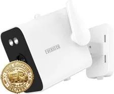 EVERSECU 2K Outdoor Corded WiFi Bullet Camera Bulit-in 5000mA Batteries for Powe