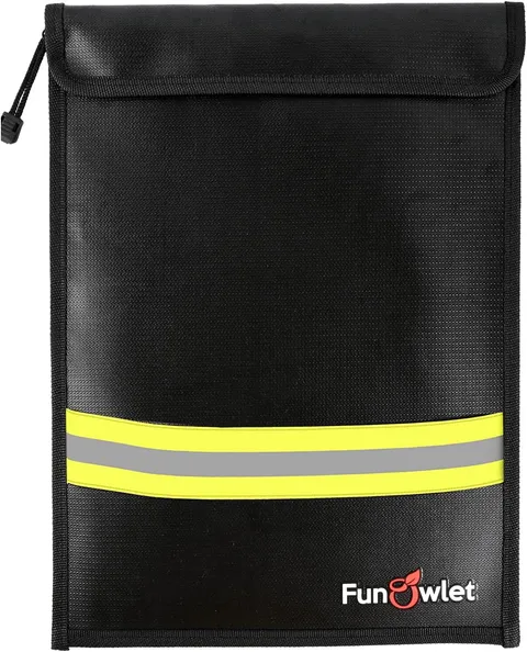 Fireproof Waterproof Money Document Bag - 15" x 11" Upgraded Zipper Bags, Fire &