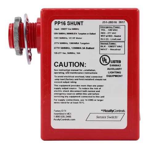 SENSOR SWITCH PP16-SHUNT EMERGENCY BYPASS SHUNT RELAY POWER PACK, 120/277V