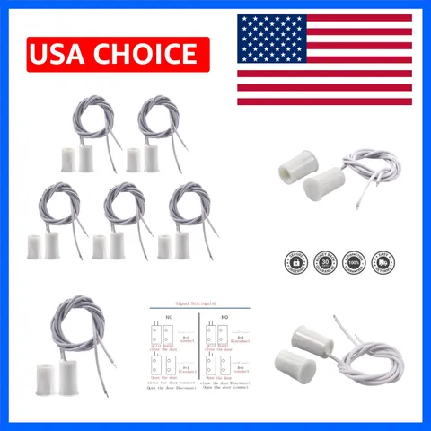 Magnetic Door Switch RC-33 NC Recessed Wired Security Window Door Contact Sen...