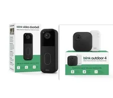 Blink Video Doorbell With Blink Outdoor 4 W Sync Module Bundle