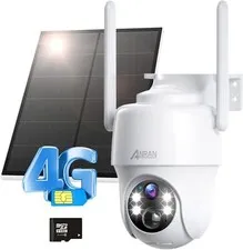 ANRAN 4G LTE Cellular Solar Powered Security Camera Outdoor Wireless 2 Way Audio