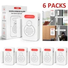Refrigerator Alarm Wireless Doorbell Sensor 3-Level Volume Voice Window Alert ×6