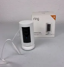 Ring Indoor Cam 1st Gen 1080p WiFi Security Camera White w/ Box Power Tested