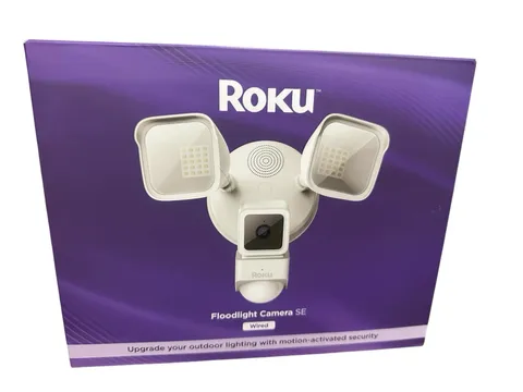 Roku Smart Home Floodlight Camera SE Wi-Fi Connected, Wired Surveillance Camera