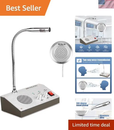 Retekess RT-9908 Window Intercom, Window Speaker Intercom System | for Busine...