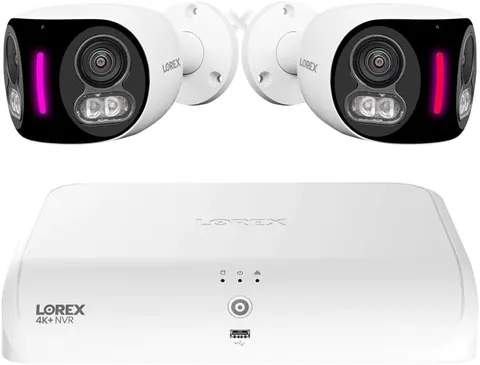 Lorex Fusion Series 4K 16 Camera Capable 2TB Wired NVR, 2 IP Dual Lens Cameras