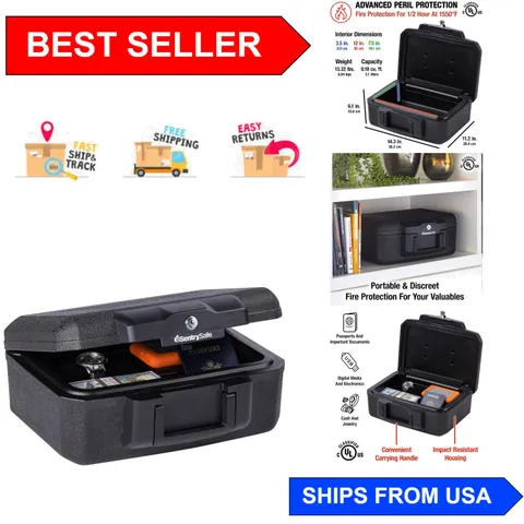 Durable Fireproof Document Safe with Carry Handle - 6 Kg Lightweight Security