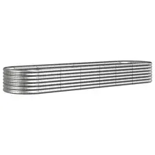 Raised Garden Bed Raised Flower Bed Galvanized Steel Outdoor Planter vidaXL