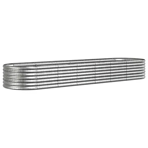 Raised Garden Bed Raised Flower Bed Galvanized Steel Outdoor Planter vidaXL