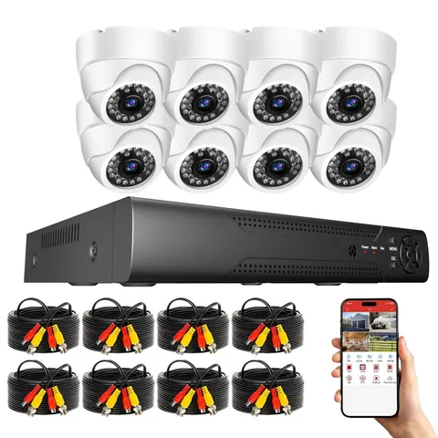 SANSCO 8CH  5MP Lite DVR 5MP CCTV Security Camera System Outdoor Night Vision