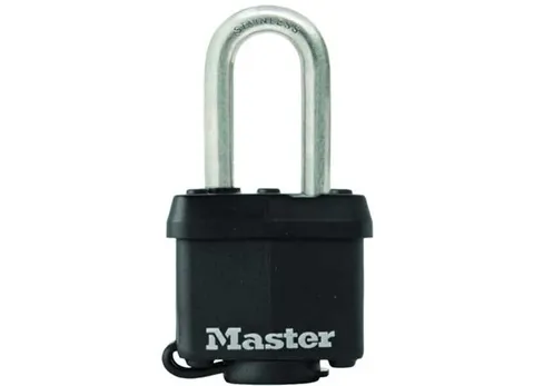 Master Lock 311SSKADLFHC Black Laminated Stainless Padlock 1-9/16" x 1-1/2"