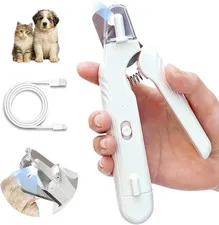 Safe 2-In-1 Dog & Cat Nail Clipper and Grinder LED Safety Light Illuminates the
