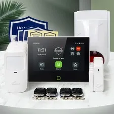 HOMSECUR Wireless WIFI 4G 2G LCD Home Security 7" Alarm System+4 Pet-Immune PIR