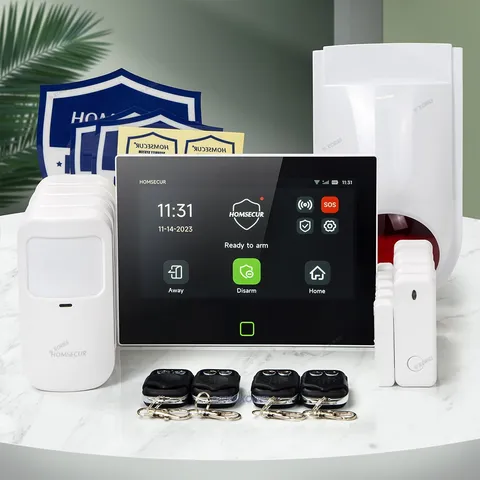 HOMSECUR Wireless WIFI 4G 2G LCD Home Security 7" Alarm System+4 Pet-Immune PIR