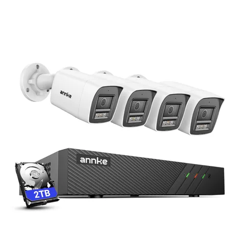 ANNKE 8CH NVR 4K Color Night POE Security Camera System Audio Recording CCTV 2TB