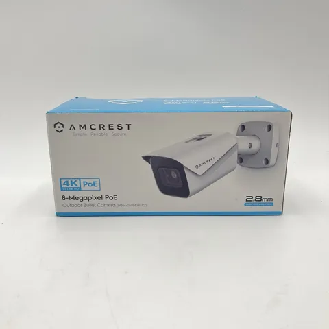 Amcrest UltraHD 4k 8MP Outdoor PoE Bullet IP Security Camera 1P8M-2496EW-V2 NIB
