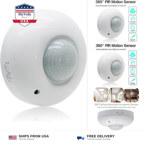 Sensky 360 Degree Ceiling Mount Occupancy Sensor, 110-240V PIR Motion Sensor ...