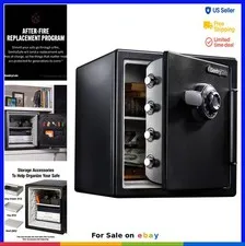 Fire Resistant Waterproof Safe 1.23 Cu Ft Dial Combination Lock Steel with Key