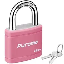 Puroma Keyed Padlock 7/8" Heavy-Duty Lock for Gate Fence Hasp Cabinet Toolbox